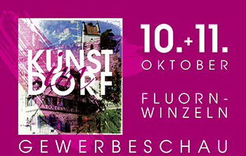 Plakat Kunst im Dorf – Gewerbeschau 10. + 11. Oktober in Fluorn-Winzeln